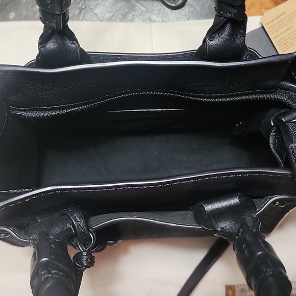 Frye Demi Mini Leather Satchel with calf hair on the front. - Picture 11 of 12